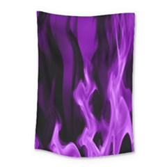 Smoke Flame Abstract Purple Small Tapestry by Pakrebo