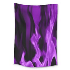 Smoke Flame Abstract Purple Large Tapestry by Pakrebo