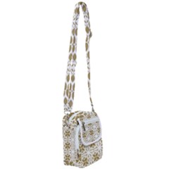 Illustrations Pattern Gold Floral Texture Design Shoulder Strap Belt Bag by Pakrebo