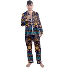 African Pattern Men s Satin Pajamas Long Pants Set by Sobalvarro