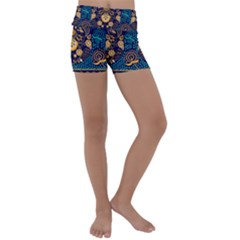 African Pattern Kids  Lightweight Velour Yoga Shorts by Sobalvarro