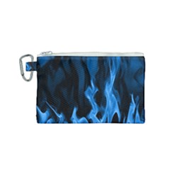 Smoke Flame Abstract Blue Canvas Cosmetic Bag (small) by Pakrebo