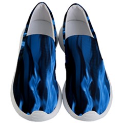 Smoke Flame Abstract Blue Women s Lightweight Slip Ons by Pakrebo