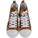 Cute Maltese Puppy With Flowers Women s Mid-Top Canvas Sneakers View1