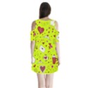 Valentin s Day Love Hearts Pattern Red Pink Green Shoulder Cutout Velvet One Piece View2