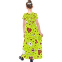 Valentin s Day Love Hearts Pattern Red Pink Green Kids  Short Sleeve Maxi Dress View2