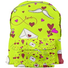 Valentin s Day Love Hearts Pattern Red Pink Green Giant Full Print Backpack by EDDArt