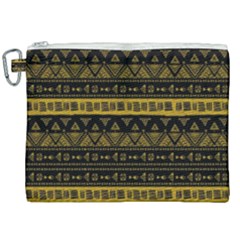 Native American Ornaments Watercolor Pattern Black Gold Canvas Cosmetic Bag (xxl) by EDDArt