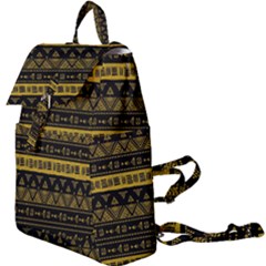 Native American Ornaments Watercolor Pattern Black Gold Buckle Everyday Backpack by EDDArt