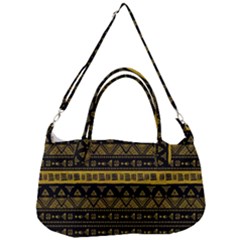 Native American Ornaments Watercolor Pattern Black Gold Removal Strap Handbag by EDDArt