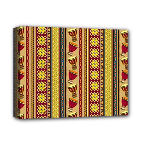 Traditional Africa Border Wallpaper Pattern Colored 4 Deluxe Canvas 14  X 11  (stretched) by EDDArt