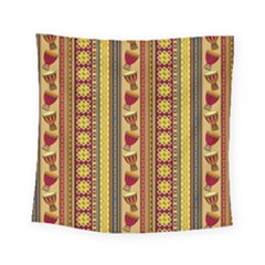 Traditional Africa Border Wallpaper Pattern Colored 4 Square Tapestry (small) by EDDArt