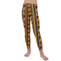 Traditional Africa Border Wallpaper Pattern Colored 4 Kids  Lightweight Velour Leggings by EDDArt