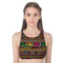 Traditional Africa Border Wallpaper Pattern Colored Tank Bikini Top by EDDArt