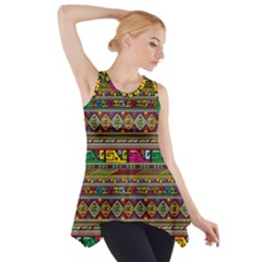 Traditional Africa Border Wallpaper Pattern Colored Side Drop Tank Tunic by EDDArt