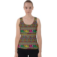 Traditional Africa Border Wallpaper Pattern Colored Velvet Tank Top by EDDArt