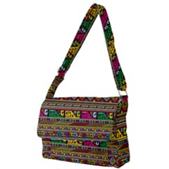 Traditional Africa Border Wallpaper Pattern Colored Full Print Messenger Bag by EDDArt