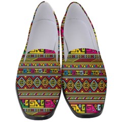 Traditional Africa Border Wallpaper Pattern Colored Women s Classic Loafer Heels by EDDArt