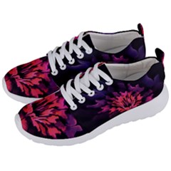 Floral Pink Fractal Painting Men s Lightweight Sports Shoes