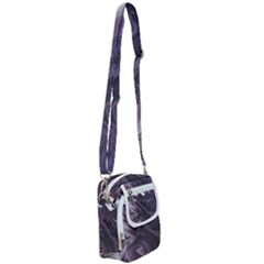 Purple Marble Digital Abstract Shoulder Strap Belt Bag