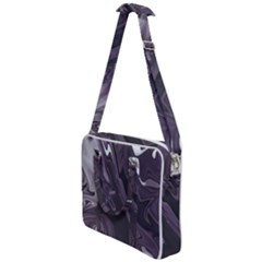 Purple Marble Digital Abstract Cross Body Office Bag by Pakrebo