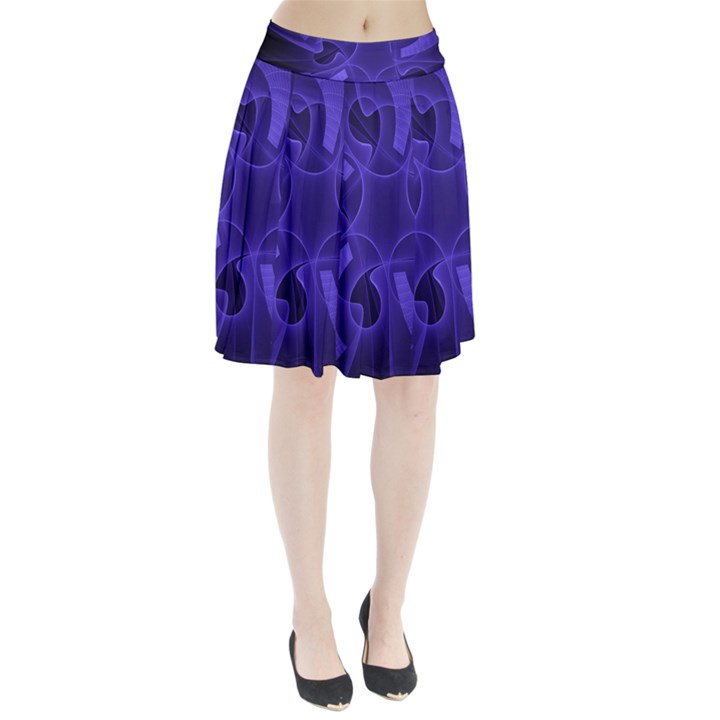 Fractal Blue Star Abstract Pleated Skirt