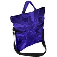 Fractal Blue Star Abstract Fold Over Handle Tote Bag
