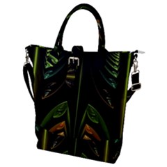 Fractal Texture Pattern Flame Buckle Top Tote Bag by Pakrebo