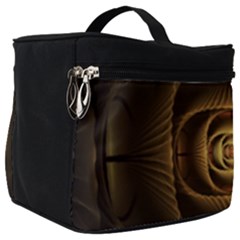 Fractal Copper Amber Abstract Make Up Travel Bag (big) by Pakrebo