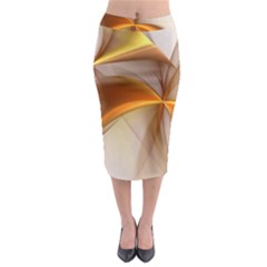 Abstract Gold White Background Midi Pencil Skirt by Pakrebo