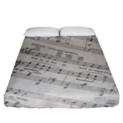 Sheet Music Paper Notes Antique Fitted Sheet (queen Size)