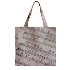 Sheet Music Paper Notes Antique Zipper Grocery Tote Bag