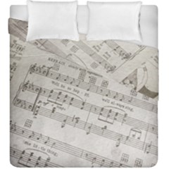 Sheet Music Paper Notes Antique Duvet Cover Double Side (king Size) by Pakrebo