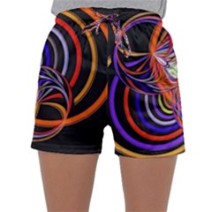 Multicolor Multi Color Circles Sleepwear Shorts by Pakrebo