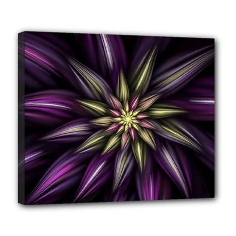 Fractal Flower Floral Abstract Deluxe Canvas 24  X 20  (stretched)