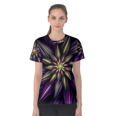 Fractal Flower Floral Abstract Women s Cotton Tee by Pakrebo