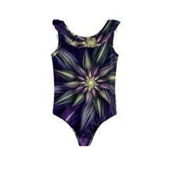 Fractal Flower Floral Abstract Kids  Frill Swimsuit by Pakrebo