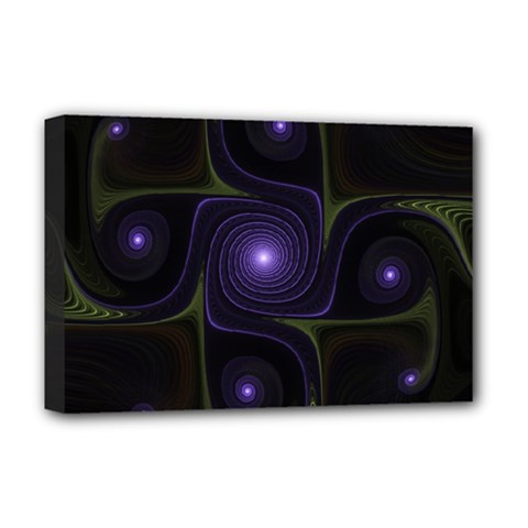 Fractal Colors Pattern Abstract Deluxe Canvas 18  X 12  (stretched) by Pakrebo