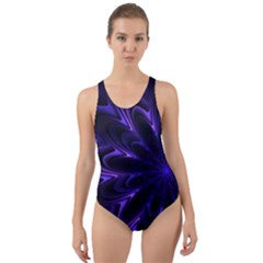 Fractal Blue Mandala Digital Cut-out Back One Piece Swimsuit by Pakrebo