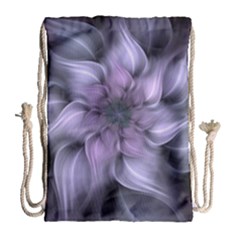 Fractal Flower Lavender Art Drawstring Bag (large)