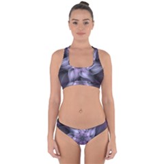 Fractal Flower Lavender Art Cross Back Hipster Bikini Set