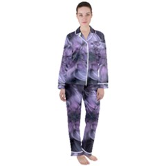 Fractal Flower Lavender Art Satin Long Sleeve Pyjamas Set by Pakrebo