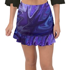 Deep Space Stars Blue Purple Fishtail Mini Chiffon Skirt by Pakrebo