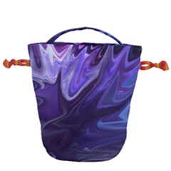 Deep Space Stars Blue Purple Drawstring Bucket Bag