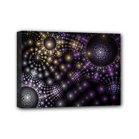 Fractal Spheres Glitter Design Mini Canvas 7  X 5  (stretched) by Pakrebo