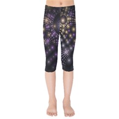 Fractal Spheres Glitter Design Kids  Capri Leggings  by Pakrebo