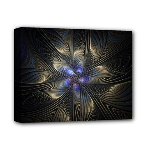 Fractal Blue Abstract Fractal Art Deluxe Canvas 14  X 11  (stretched) by Pakrebo