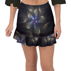 Fractal Blue Abstract Fractal Art Fishtail Mini Chiffon Skirt by Pakrebo