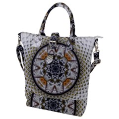 Medallion Fractal Digital Art Buckle Top Tote Bag by Pakrebo