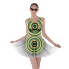 Fractal Mandala White Background Skater Dress